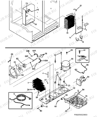 Взрыв-схема холодильника Electrolux ERL6296W0 - Схема узла Cooling system 017